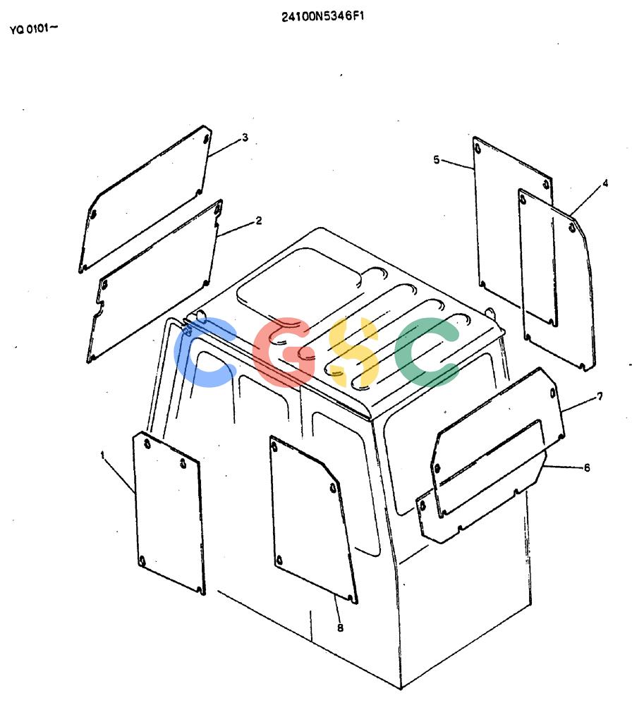神钢零件查询(MD200BLC) - EXCAVATOR BTW YQ0101 - YQ0564 (1/80-12/06) (08-001) - GUARD ASSY Kobelco