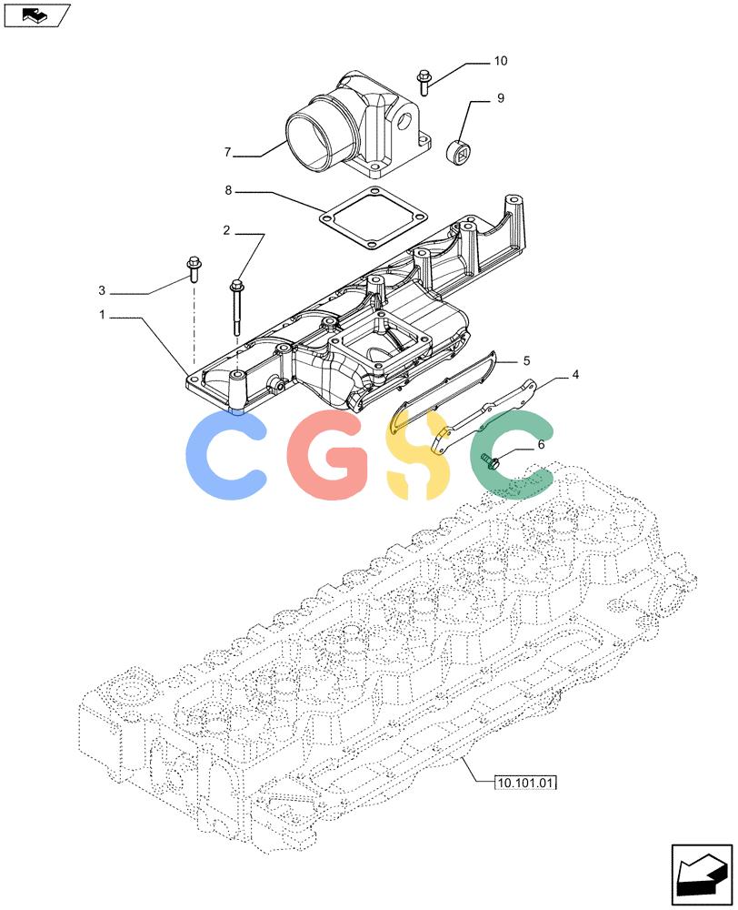 神钢零件查询(F4HFE613T A004) - ENGINE 504384900 - 84232924 (3/11-) (10.254.01) - INTAKE MANIFOLD - ENGINE AIR INTAKE (2854533 - 2854979) Kobelco