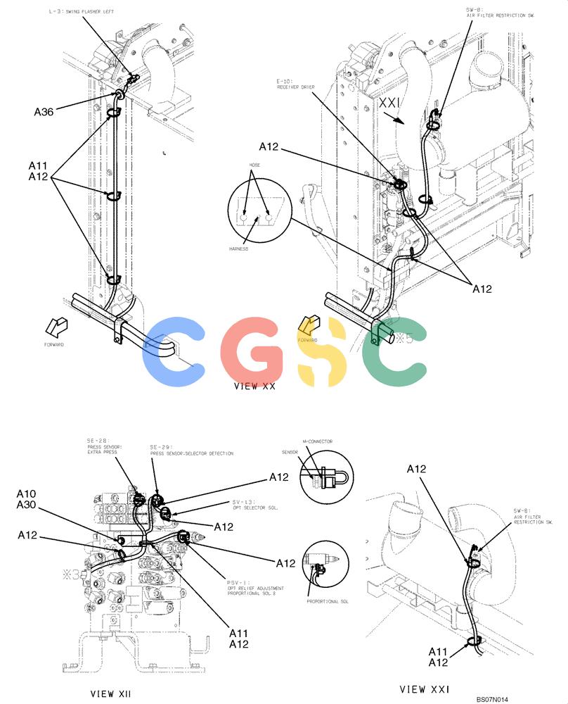 纽荷兰零件查询(E135B) - CRAWLER EXCAVATOR TIER 3 - ASN YH05-07001 (N8TA13006) (1/08-) (02-68[10]) - HARNESS ASSEMBLY, UPPER (YY13E00052F1), PAGE 10 OF 11 New Holland Constructuion