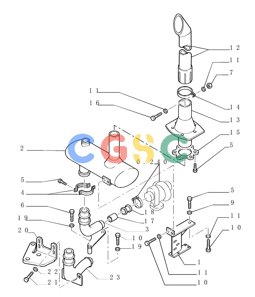 纽荷兰零件查询(DC180LGP) - CRAWLER DOZER (2/01-) (0.530[01]) - MUFFLER New Holland Constructuion