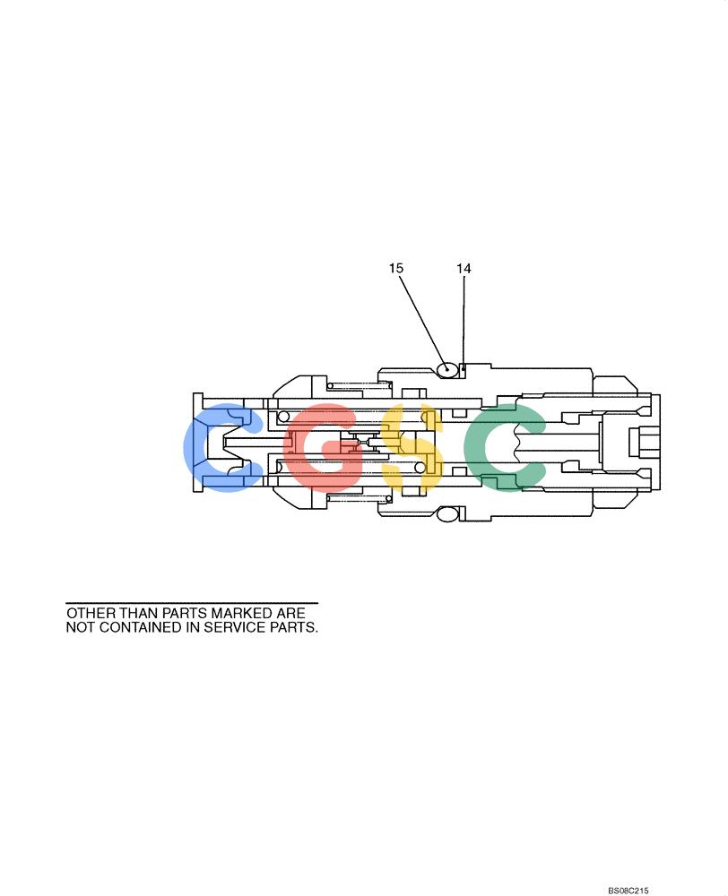 纽荷兰零件查询(E70BSR) - COMPACT CRAWLER EXCAVATOR BTW YT05-15001 - 18000 (NA) (4/08-) (08-03-02[00]) - VALVE ASSEMBLY, RELIEF (YT22V00001F1) New Holland Constructuion