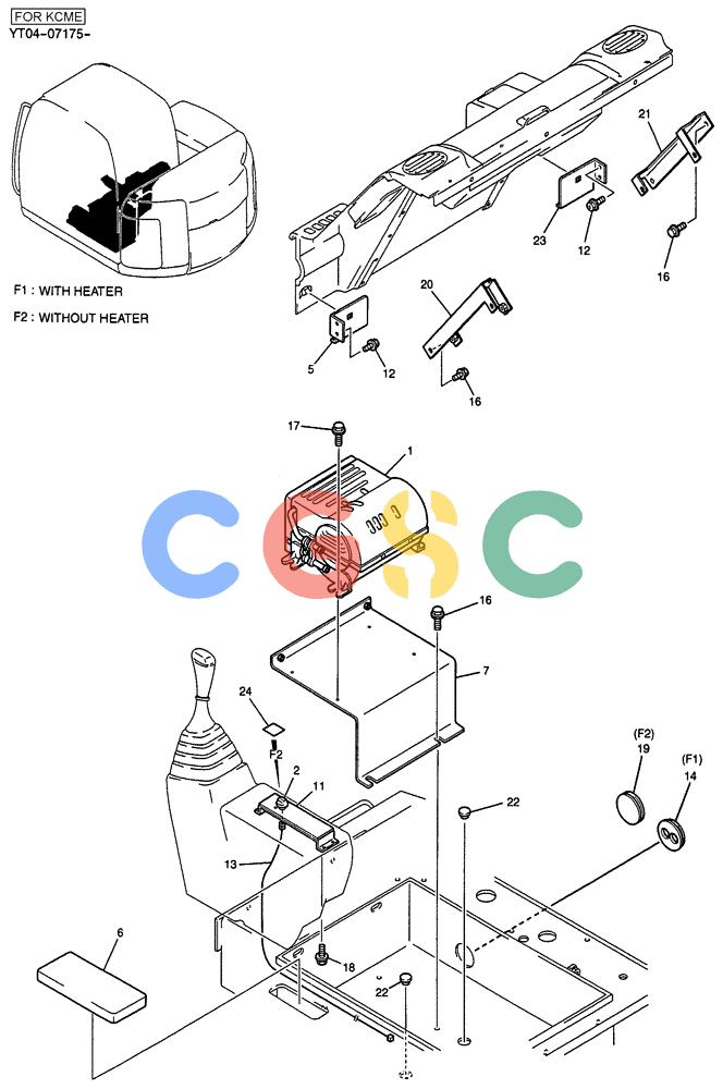纽荷兰零件查询(E70SR) - MIDI CRAWLER EXCAVATOR ASN YT04-07175 (05-012) - HEATER ASSY, P/N YT21M00004F1 New Holland Constructuion