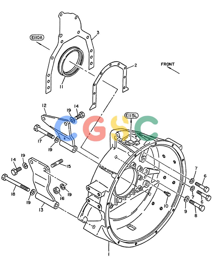 神钢零件查询(PE6T04) - NISSAN DIESEL ENGINE - LK900 & LK700A W/TURBO (1/03-12/06) (01-012[02]) - HOUSING-FLYWHEEL Kobelco