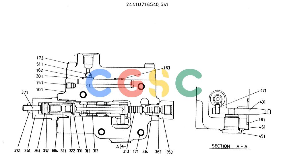 神钢零件查询(MD300LC) - EXCAVATOR BTW YC0101 - YC0300 (1/80-12/06) (08-025) - BLOCK ASSY 2441U716S40 Kobelco