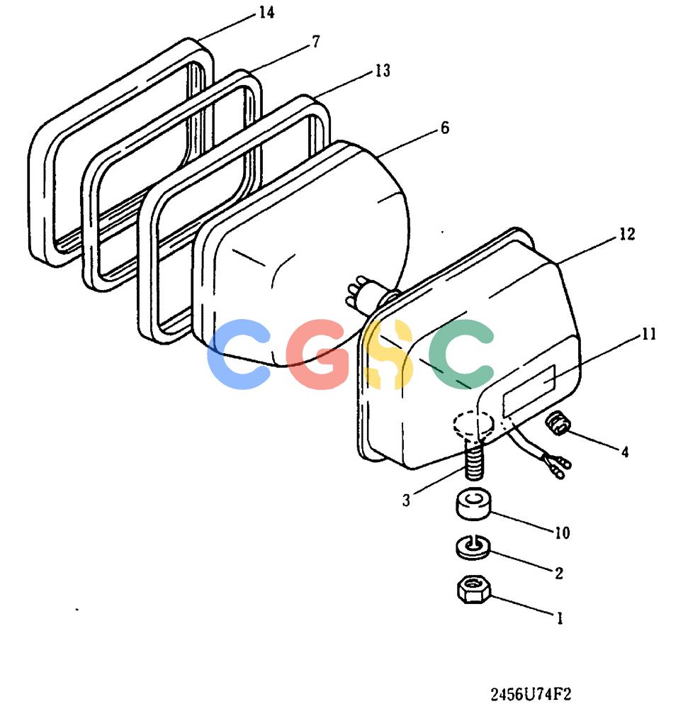 神钢零件查询(MD240C) - EXCAVATOR BTW LLU0301 - LLU0600 (1/80-12/06) (06-005) - LIGHT ASSY - 2456U74F2 Kobelco