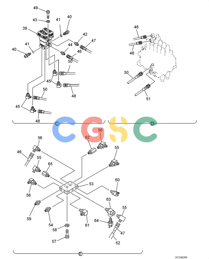 纽荷兰零件查询(EH130) - CRAWLER EXCAVATOR (3/04-) (08 -10[00]) - HYDRAULIC LINES - REMOTE CONTROL, PUMP (YY06H00021F1) New Holland Constructuion