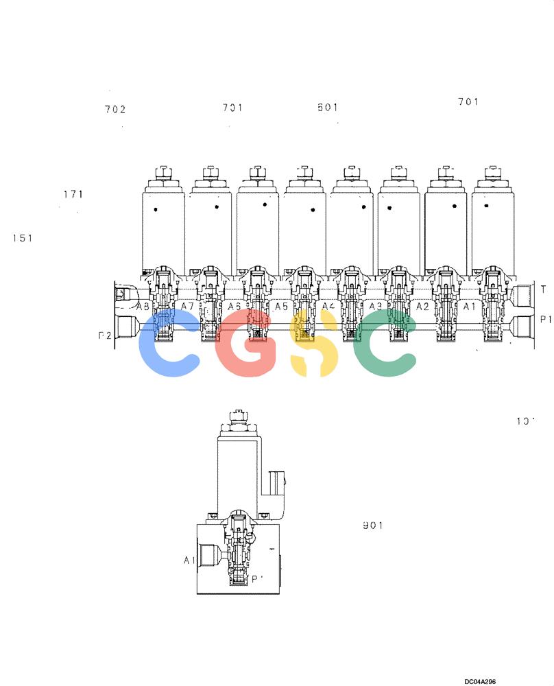 纽荷兰零件查询(EH160) - CRAWLER EXCAVATOR (9/03-) (08 -73[00]) - VALVE ASSY - SOLENOID (YN35V00039F1) New Holland Constructuion