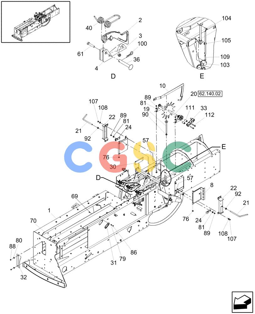 凯斯零件查询(SB541) - SMALL SQUARE BALER (9/08-12/15) (62.140.01[2]) - HAY DOORS, HAY DOGS & BALE COUNTER, SB541 Case Agriculture