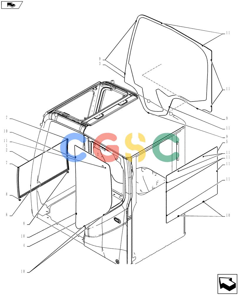 纽荷兰零件查询(E135BSRLC) - CRAWLER EXCAVATOR ASN YH06-08001 (01-062[04]) - CAB INSTALLATION New Holland Constructuion