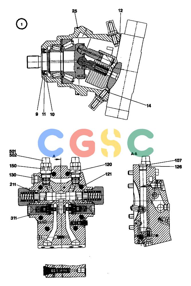 纽荷兰零件查询(EC160) - CRAWLER EXCAVATOR (4/99-) (22.120[001]) - AXIAL PISTON MOTOR ADJUSTABLE INSTALL.MATERIAL (S/N 716001-UP) New Holland Constructuion