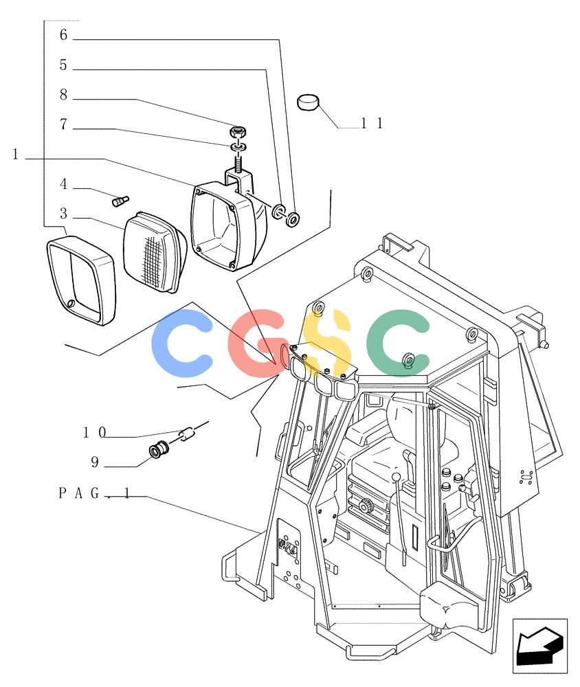 纽荷兰零件查询(DC150.B) - CRAWLER DOZER TIER 2 (3/03-) (9.653[18]) - ROPS CAB - FLOODLIGHT - OPTIONAL CODE 784110171 New Holland Constructuion
