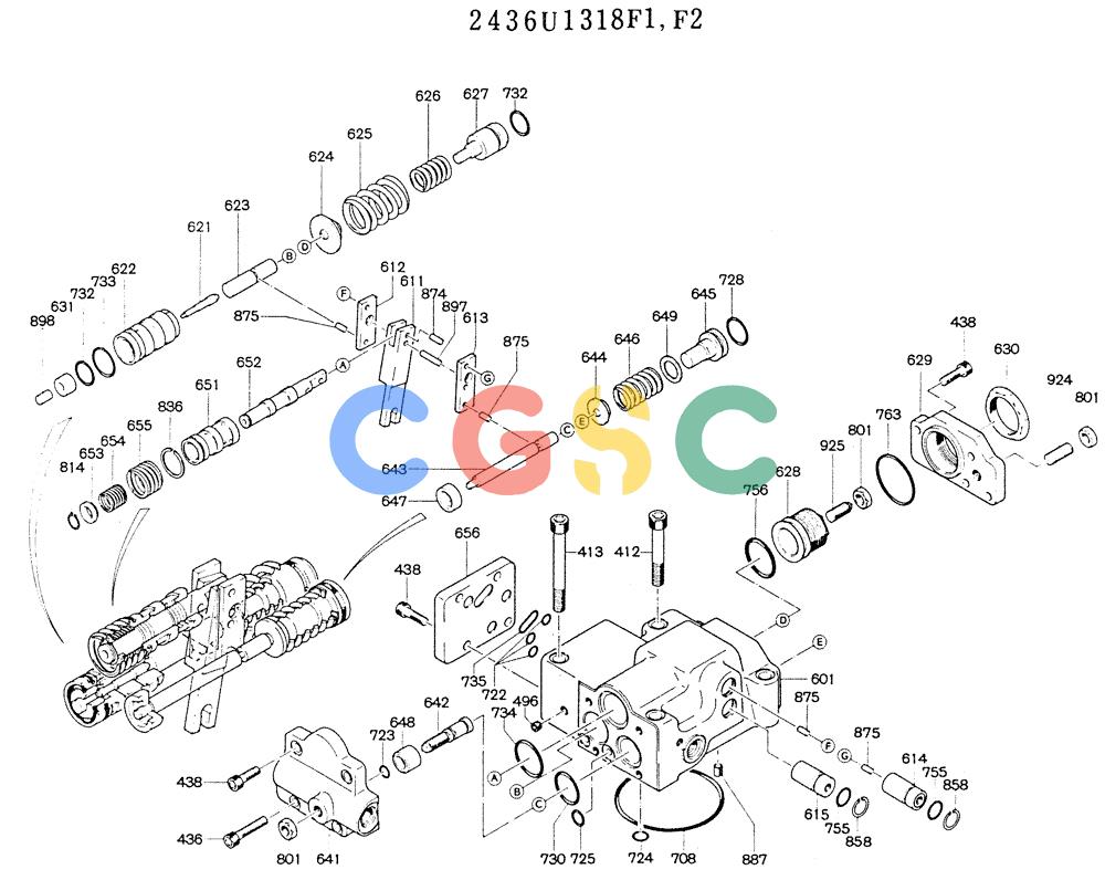 神钢零件查询(K905LC) - MARK II EXCAVATOR BTW YP1001 - YP1281 (1/87-12/03) (11-034) - REGULATOR ASSY (F) Kobelco
