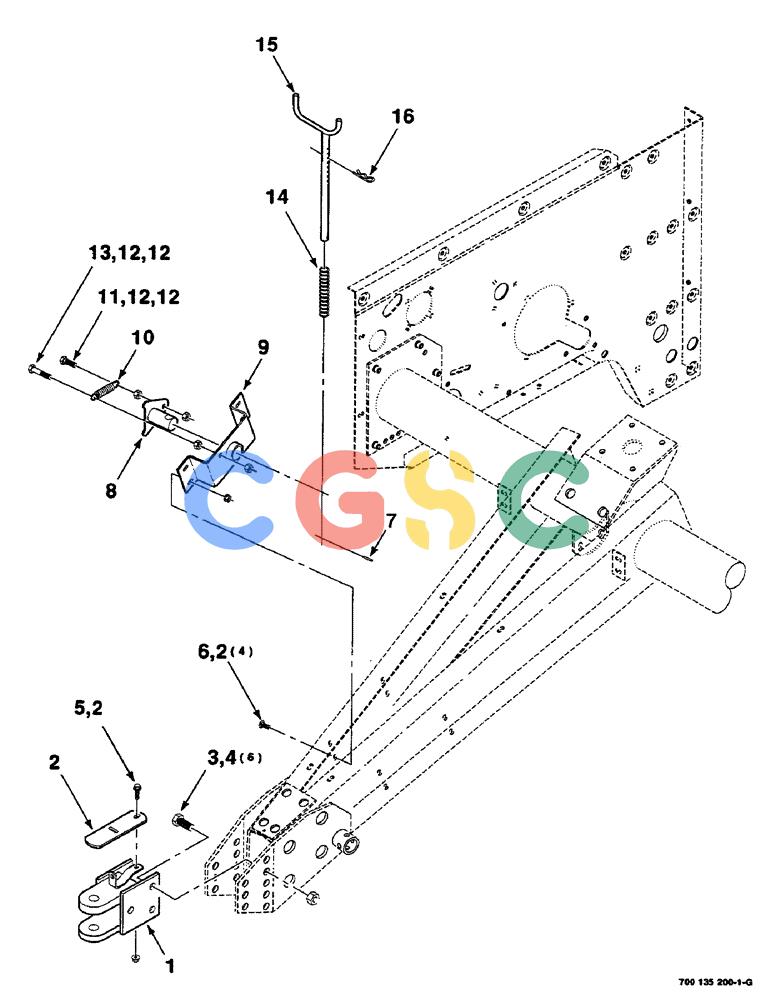 凯斯零件查询(RS551) - CASE IH ROUND BALER (1/99-12/00) (7-04) - HITCH AND TONGUE ASSEMBLY Case Agriculture
