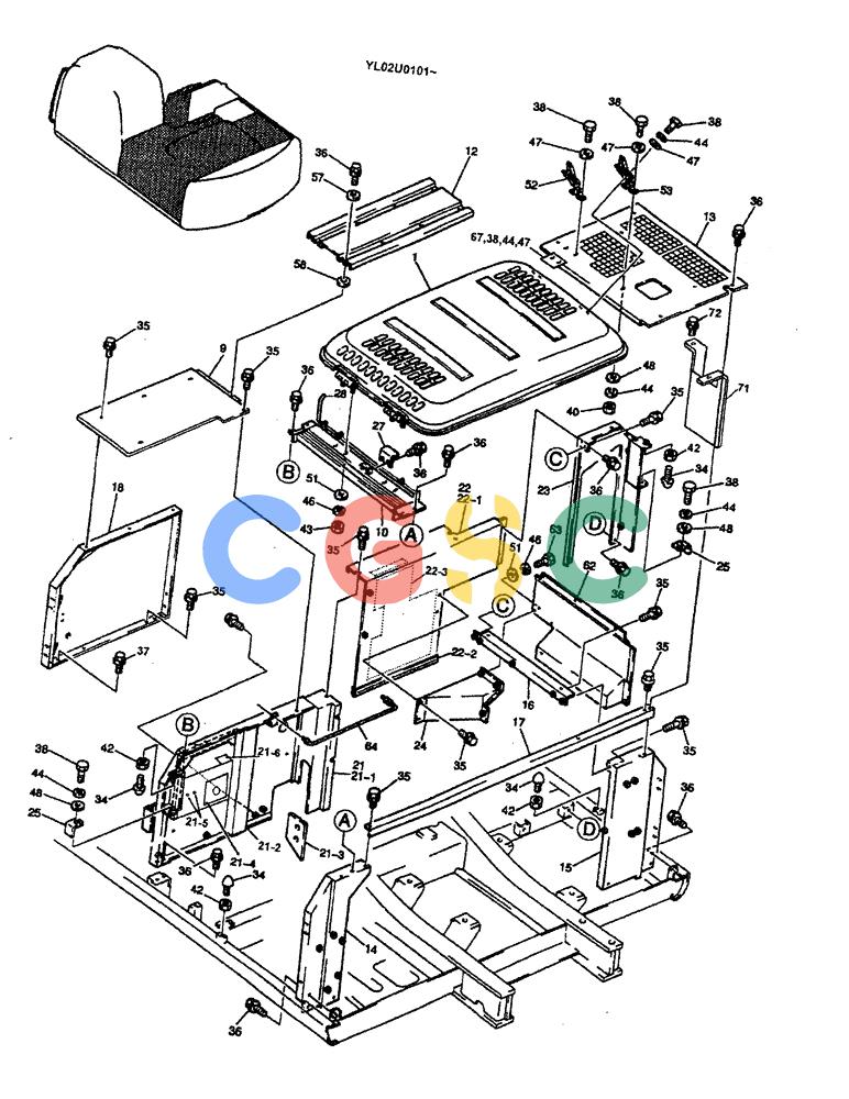 神钢零件查询(ED190LC) - BLADE RUNNER EXCAVATOR/DOZER BTW YL02U0101 - YL03U0135 (1/02-12/06) (01-053[01]) - GUARD INSTAL Kobelco