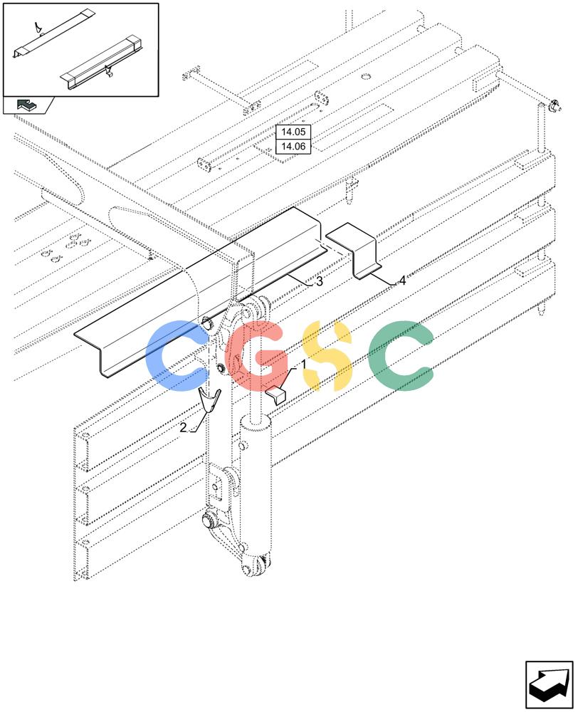凯斯零件查询(LB433S) - BIG RECTANGULAR BALER (9/08-12/12) (14.11[01]) - DENSITY LEVER SUPPORT - D800 Case Agriculture