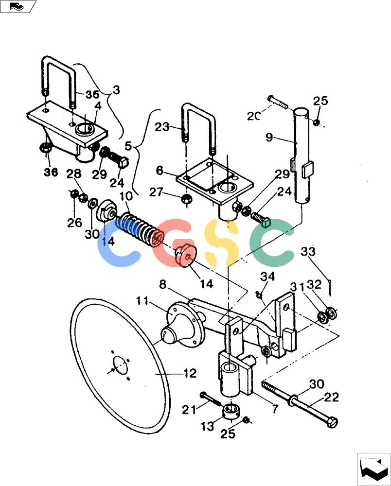 凯斯零件查询(4100 II) - DMI APPLICATOR - 1990 (1/90-12/95) (75.200.02) - 24" SPRING COLTER ASSEMBLY Case Agriculture
