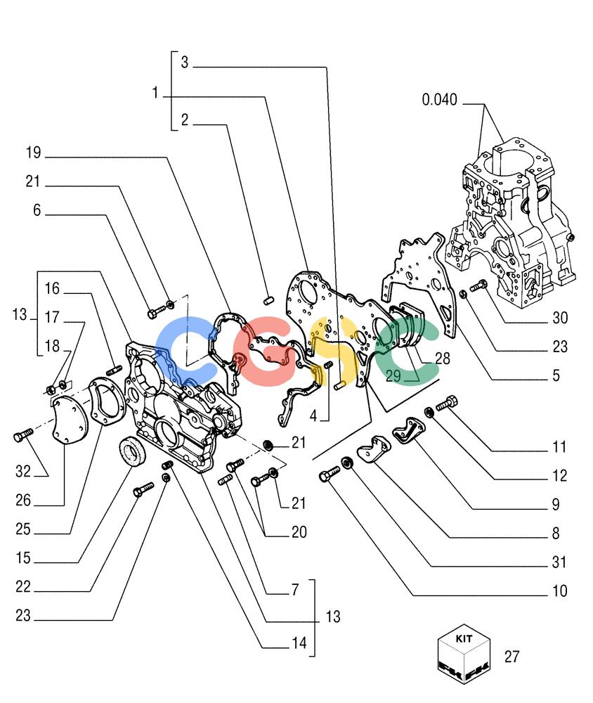 纽荷兰零件查询(FD255) - CRAWLER DOZER (N.A. VERSION) (7/95-) (0.043[01]) - CRANKCASE COVERS New Holland Constructuion