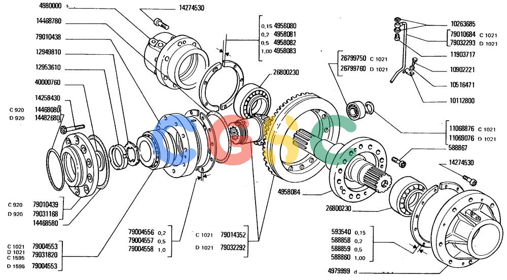 纽荷兰零件查询(FD20) - CRAWLER DOZER (B4.06[001]) - REAR FINAL DRIVE AND DIFFERENTIAL GEARS New Holland Constructuion