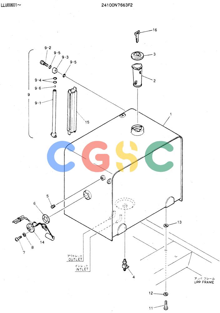 神钢零件查询(MD240C) - EXCAVATOR ASN LLU00601 (1/80-12/06) (01-005) - TANK ASSY, FUEL Kobelco