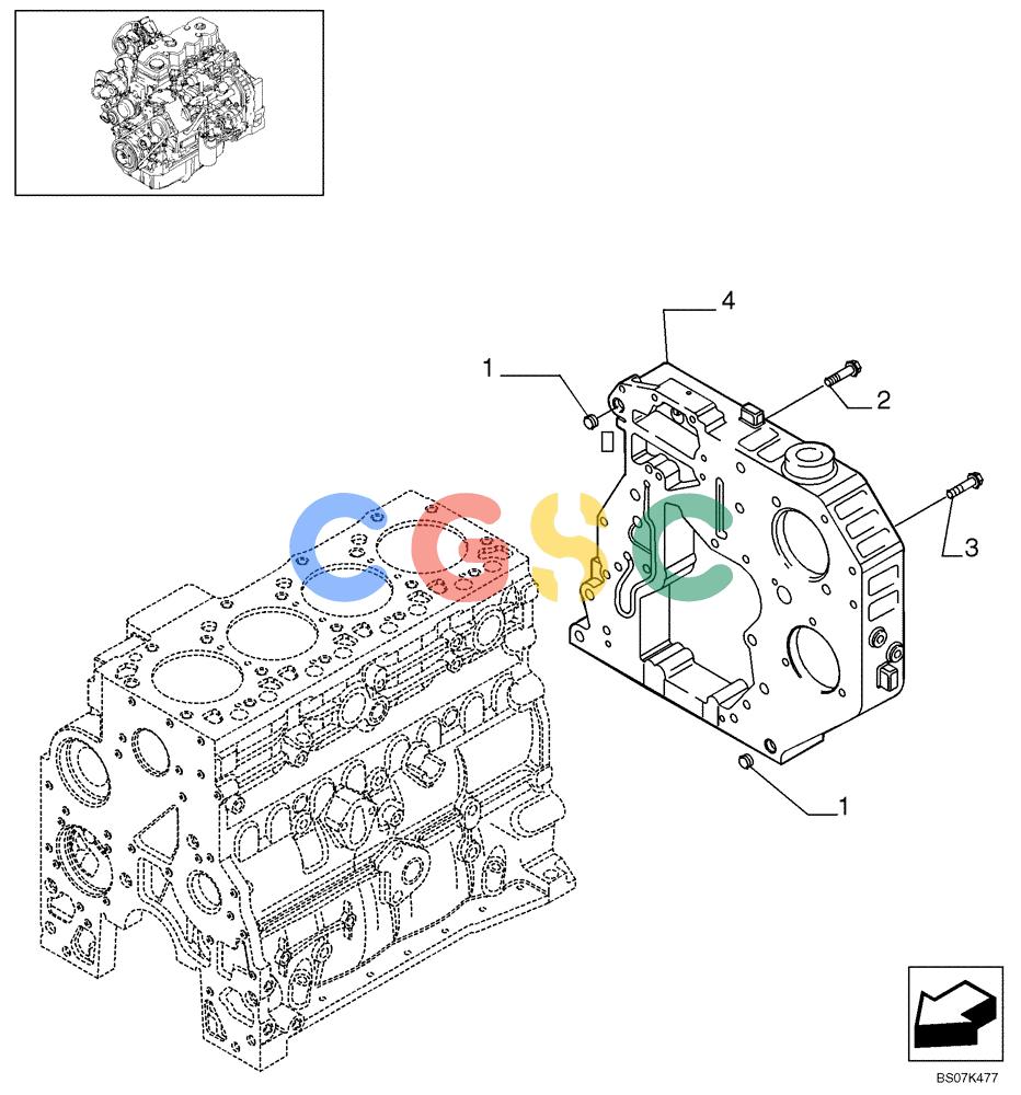纽荷兰零件查询(D95B) - CRAWLER DOZER TIER 3 (3/08-) (02-30) - GEAR COVER - REAR HOUSING New Holland Constructuion