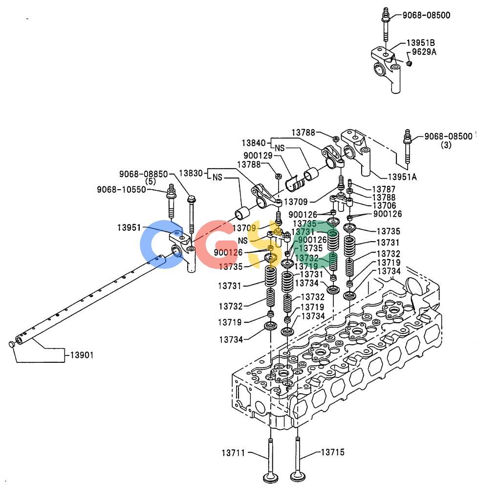神钢零件查询(200-8) - EXCAVATOR S/N YN11-45001 - (1/06-12/09) (ENG-05-1) - VALVE SYSTEM Kobelco