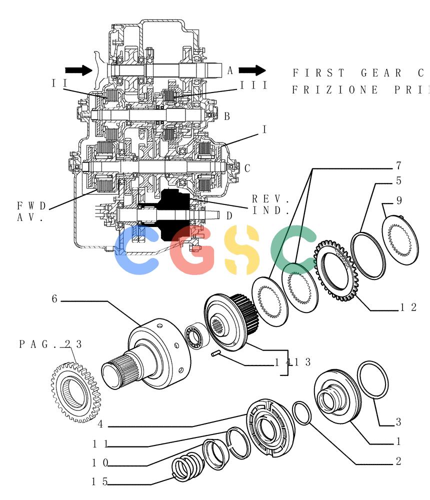纽荷兰零件查询(DC180PS) - CRAWLER DOZER (11/00-) (1.211[22]) - TRANSMISSION - COMPONENTS New Holland Constructuion