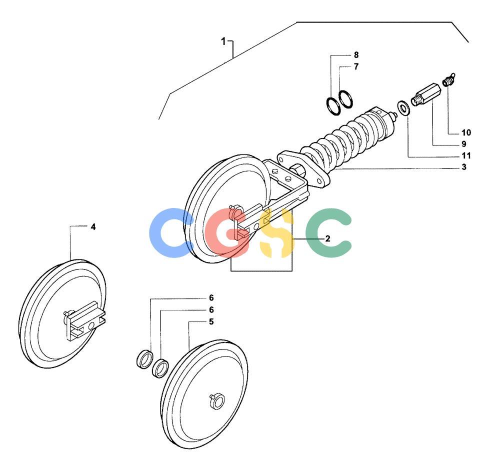 纽荷兰零件查询(DC80) - CRAWLER DOZER (N.A. VERSION) (4/99-) (4.346[01B]) - TRACK IDLER DC80 New Holland Constructuion
