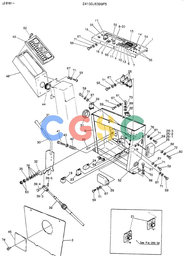 神钢零件查询(K903C) - EXCAVATOR ASN LE5701 (1/87-12/03) (04-013) - PANEL ASSY, INST, (WRIST CONTROL) P/N 24100J6399F5 Kobelco