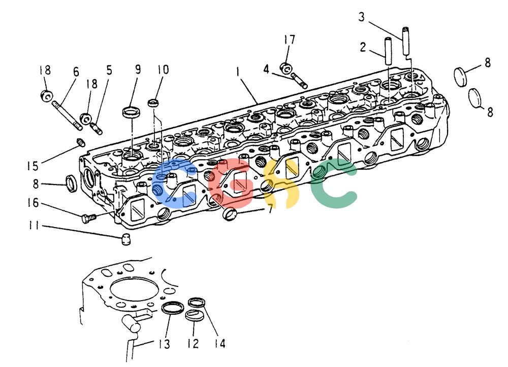 神钢零件查询(6DR5) - MITSUBISHI DIESEL ENGINE (1/06-12/06) (08-002) - CYLINDER HEAD REPAIR KIT Kobelco