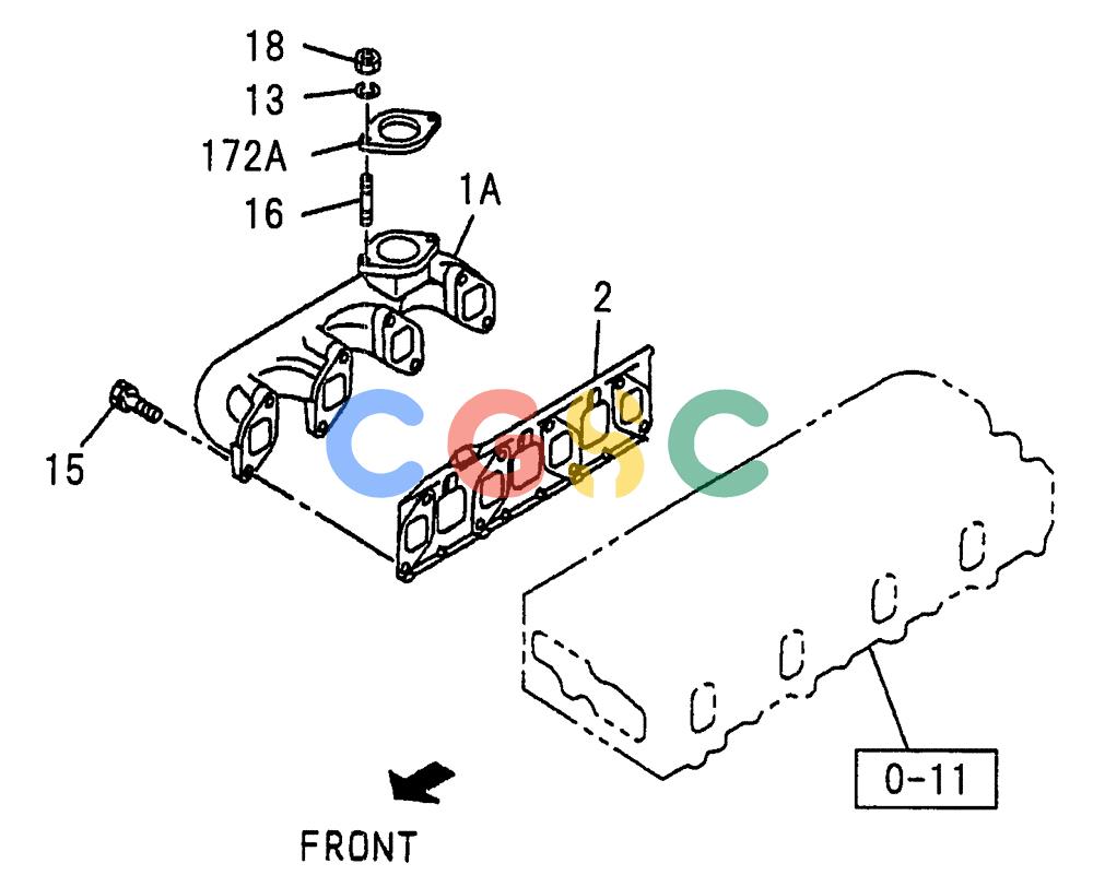 纽荷兰零件查询(E70SR) - MIDI CRAWLER EXCAVATOR ASN YT04-07175 (08-011) - EXHAUST MANIFOLD New Holland Constructuion