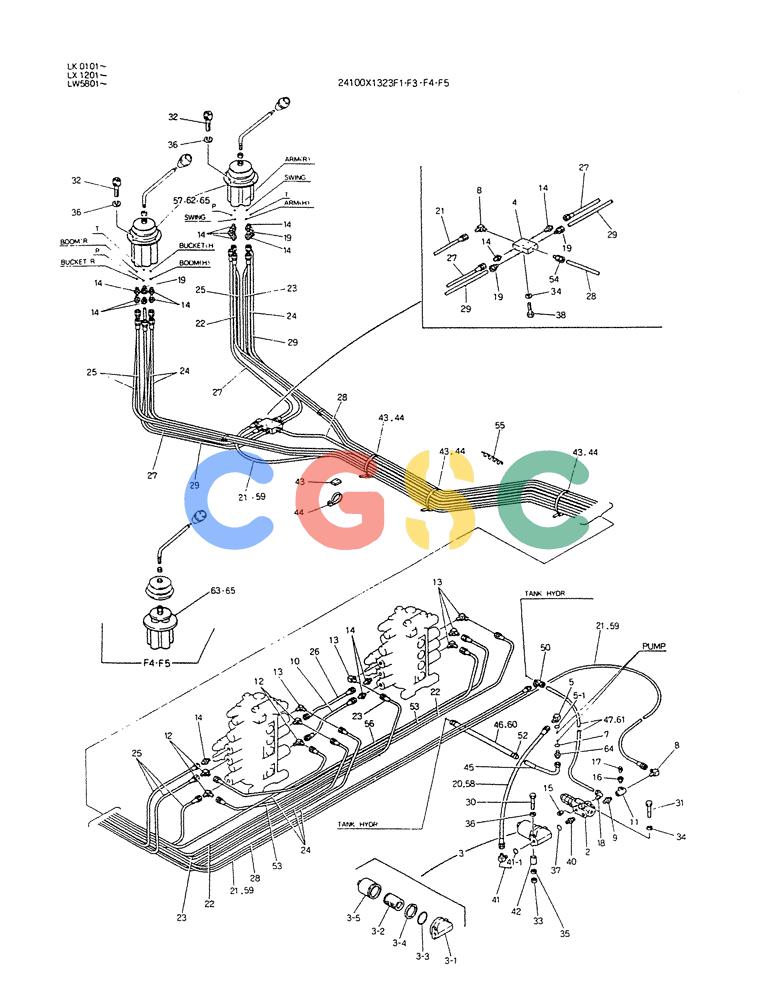 神钢零件查询(K904DL) - EXCAVATOR ASN LX1201 (1/84-12/03) (03-007) - REMOTE-CONTROL ASSY Kobelco