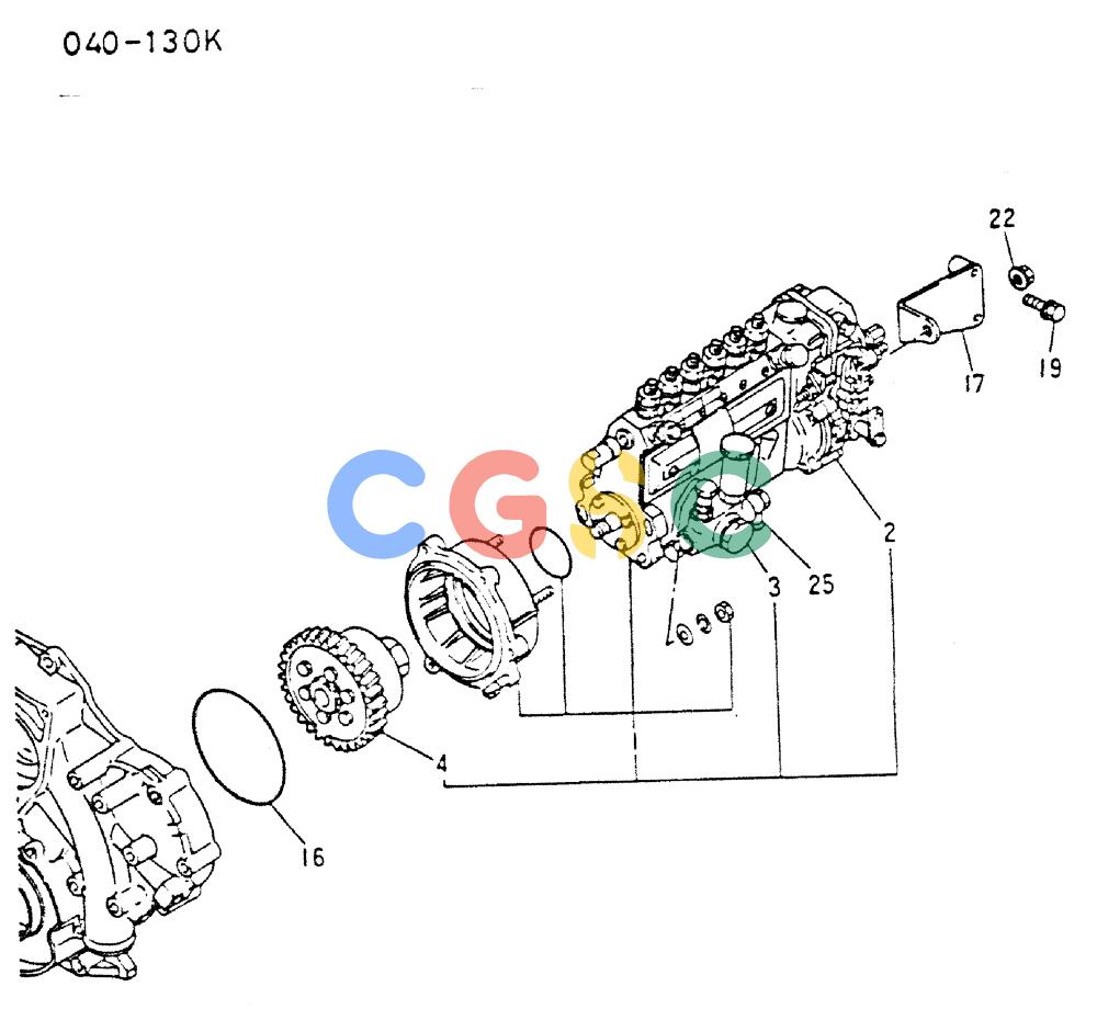 神钢零件查询(MD200C) - EXCAVATOR BTW YQU0701 - YQU2000 (1/80-12/06) (17-050) - FUEL INJECTION PUMP GENERAL 040-130K Kobelco