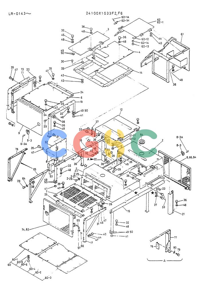 神钢零件查询(K914) - EXCAVATOR ASN LR-0143 (1/79-12/03) (02-024) - GUARD ASSY (FOR EXTREME HEAT) P/N 24100X1033F2, F6 Kobelco