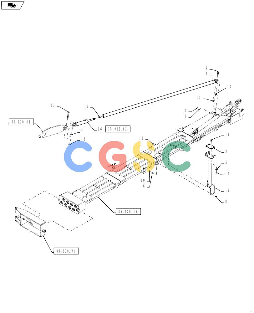 凯斯零件查询(810) - FLEX-AIR APPLICATOR - 2012 (2/12-) (39.130.20) - 70' BOOM, LH, INNER, 2-1/2" TUBES, BOOM LEVEL AND OUTER BOOM CRADLE Case Agriculture