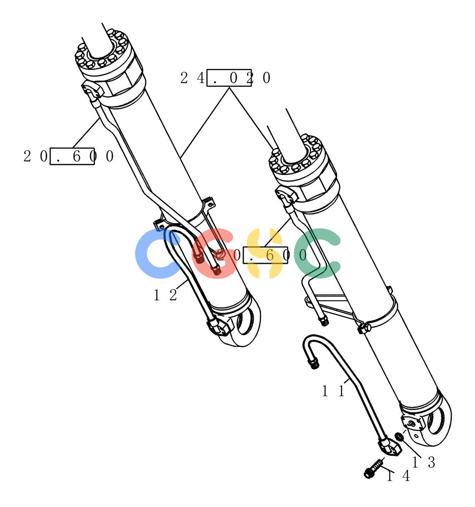 纽荷兰零件查询(EC160) - CRAWLER EXCAVATOR (4/99-) (20.600[004]) - HYDRAULIC SYSTEM BOOM CYLINDERS (S/N 716112-UP) New Holland Constructuion