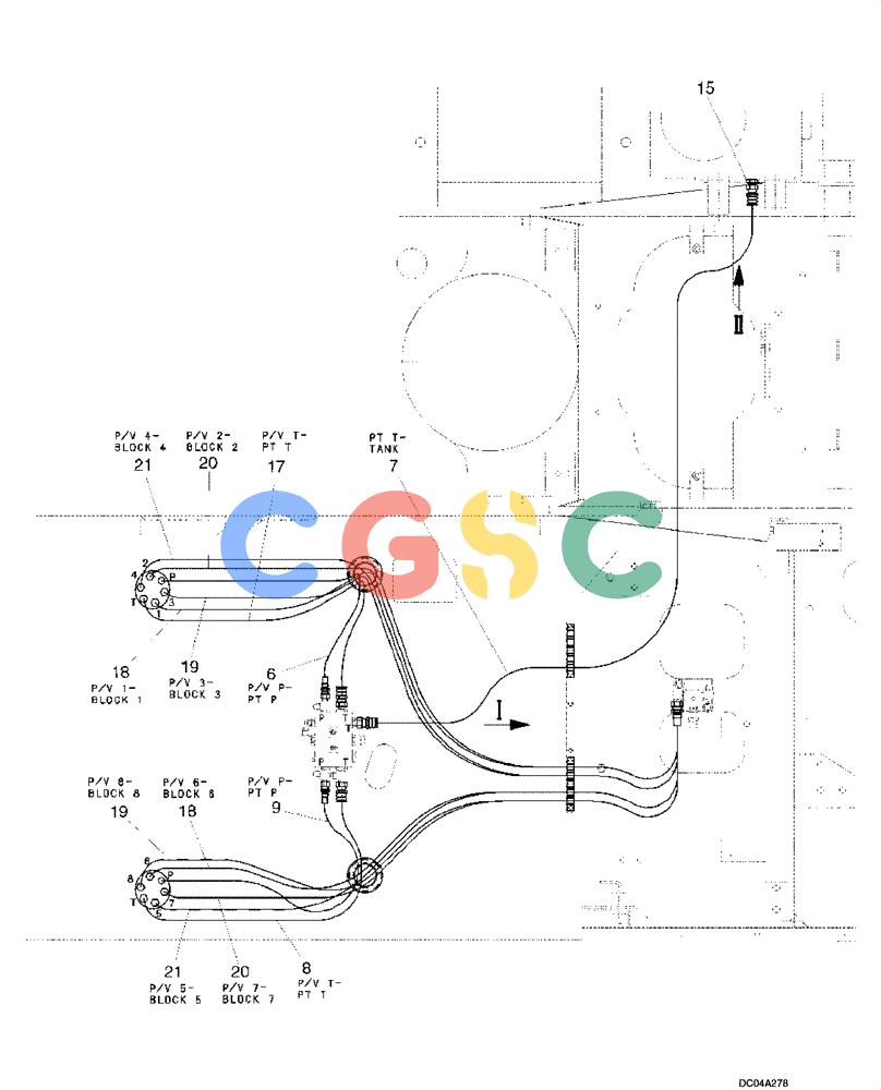 纽荷兰零件查询(EH160) - CRAWLER EXCAVATOR (9/03-) (08 -26[00]) - HYDRAULICS - PILOT CONTROL LINES, REMOTE CONTROL New Holland Constructuion