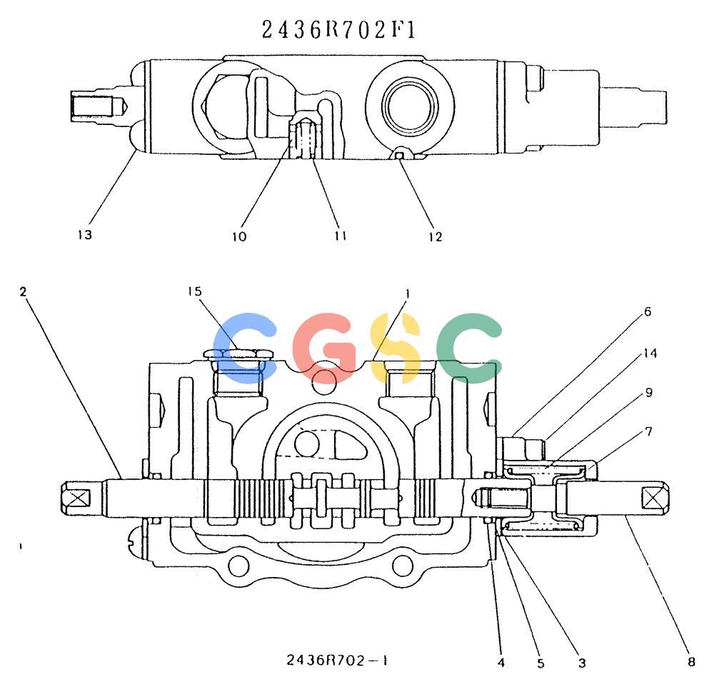 神钢零件查询(K903) - MARK II EXCAVATOR BTW LE6601 - LE7871 (1/88-12/03) (11-020) - SECTION ASSY, PLUNGER (P/N 2436R702F1) Kobelco