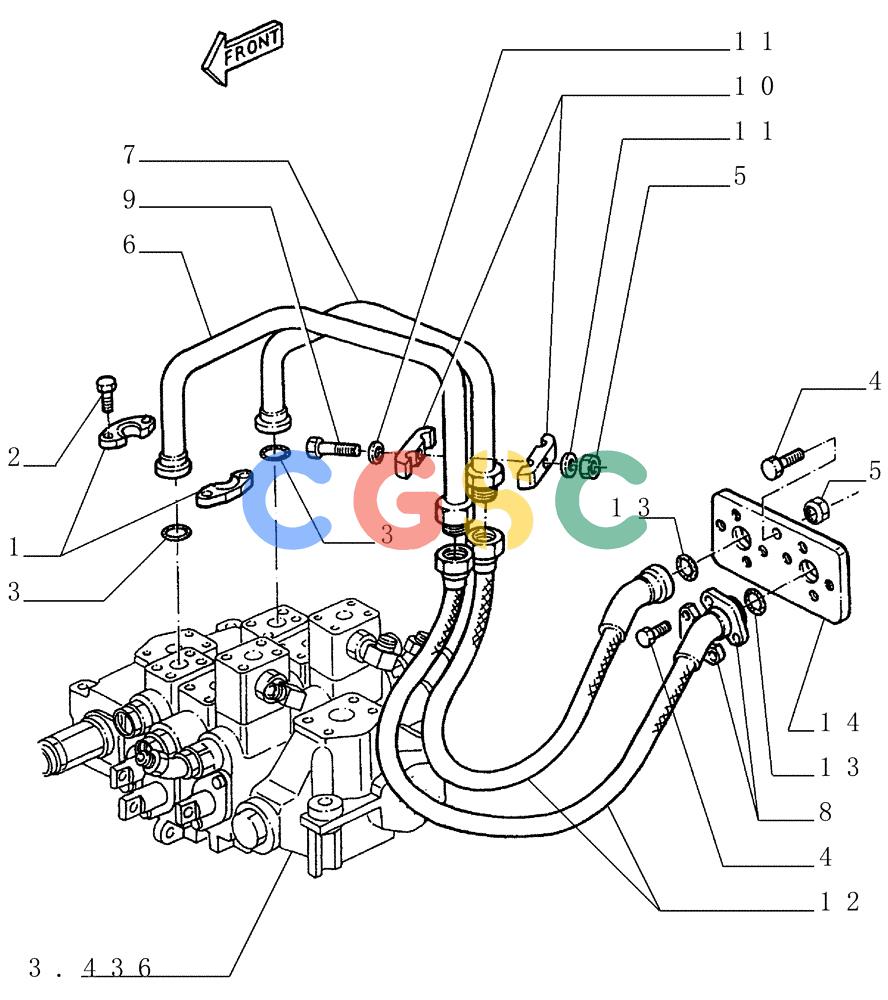 纽荷兰零件查询(FD145) - CRAWLER DOZER (N.A. VERSION) (10/98-) (3.440[03]) - REAR EQUIPMENT PIPING New Holland Constructuion