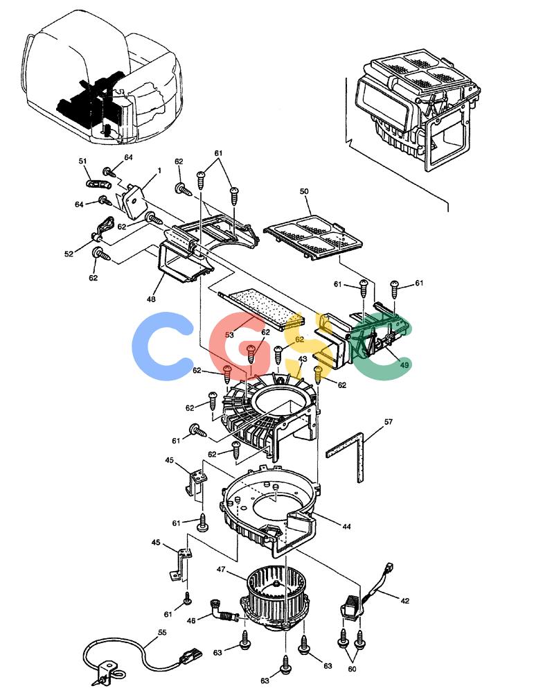 纽荷兰零件查询(EH80) - MIDI CRAWLER EXCAVATOR ASN LF04-02000 (N4TA18001 thru N4TA18010, ASN N5TA18011 -) (NA) (1/ (098) - CONDITIONER ASSEMBLY, AIR New Holland Constructuion