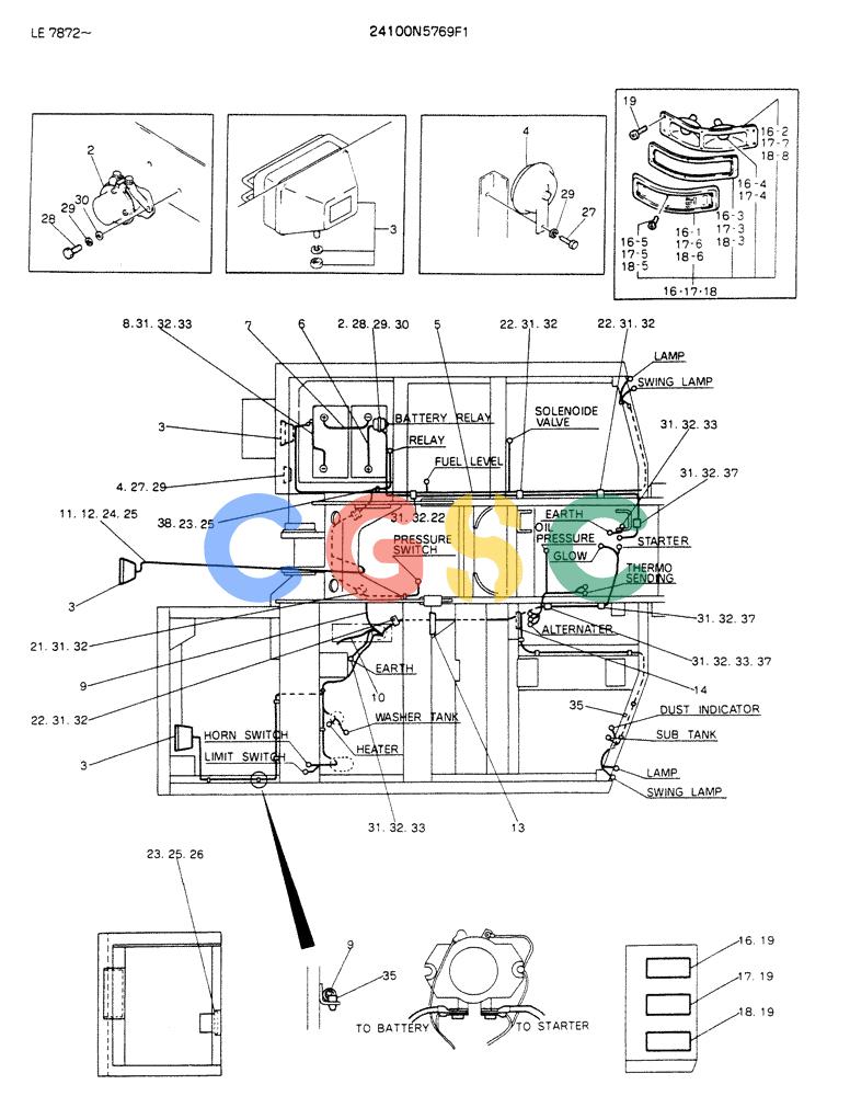 神钢零件查询(K903) - MARK II EXCAVATOR ASN LE7872 (1/88-12/03) (05-020) - WIRING ASSY, ELEC Kobelco