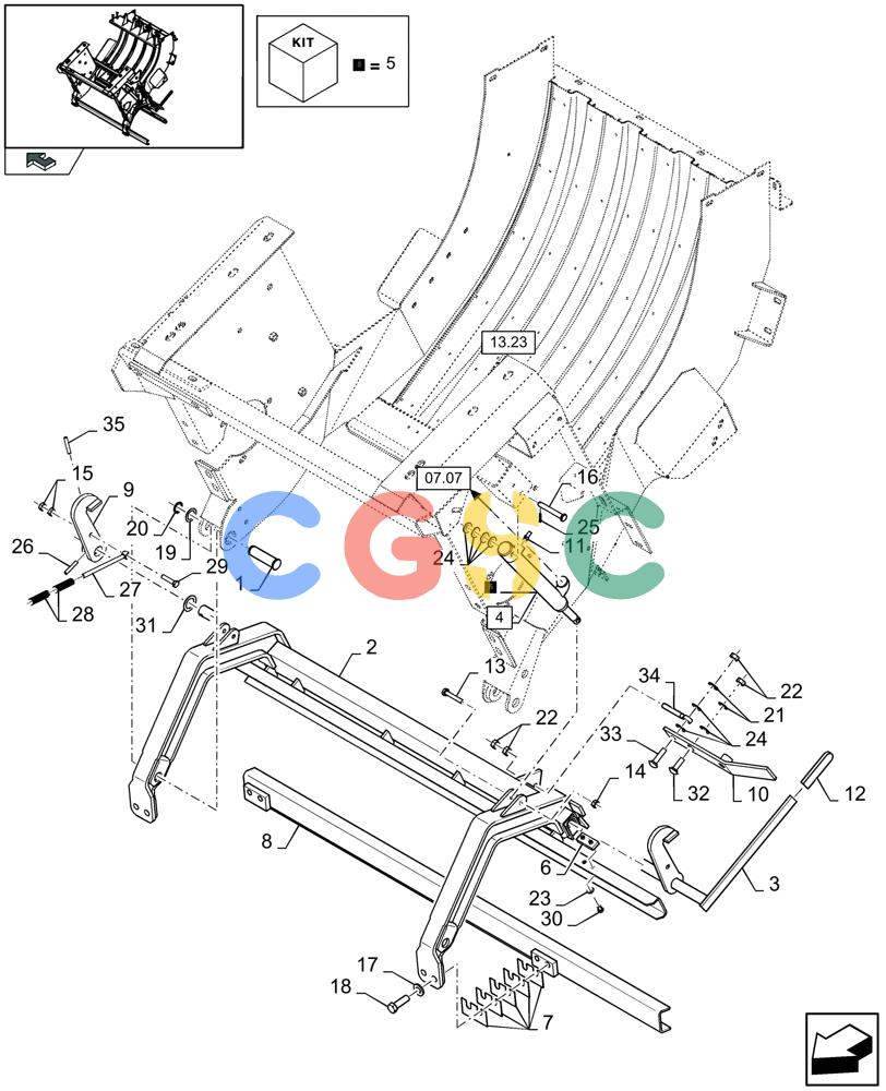 凯斯零件查询(LB433R) - BIG RECTANGULAR BALER 'ROTOR CUTTER' (9/08-12/12) (13.18[01]) - SUSPENSION FRAME Case Agriculture