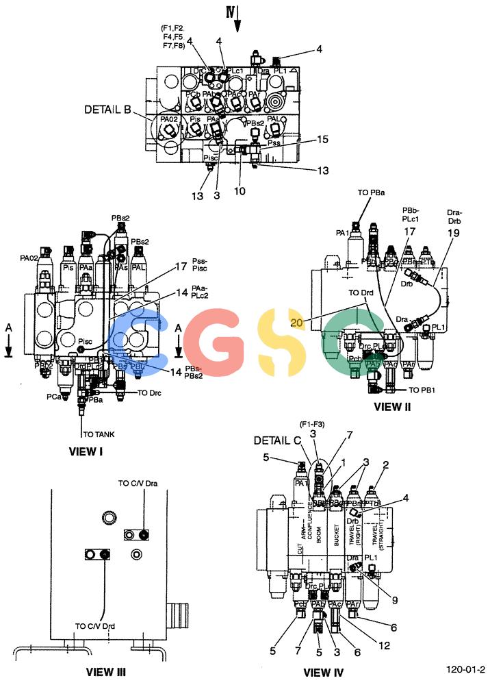 神钢零件查询(ED190LC-6E) - BLADE RUNNER EXCAVATOR/DOZER BTW YL03U0136 - YL03U0292 (1/05-12/06) (01-033[02]) - CONTROL LINES - MAIN Kobelco