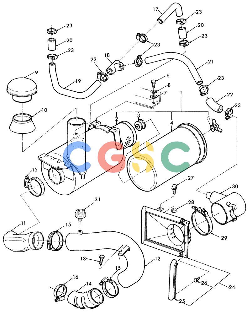 纽荷兰零件查询(BSD666TI) - FORD 6 CYL TURBO ENGINE (9/83-) (06U03) - AIR CLEANER & RELATED PARTS, BSD666TI New Holland Constructuion