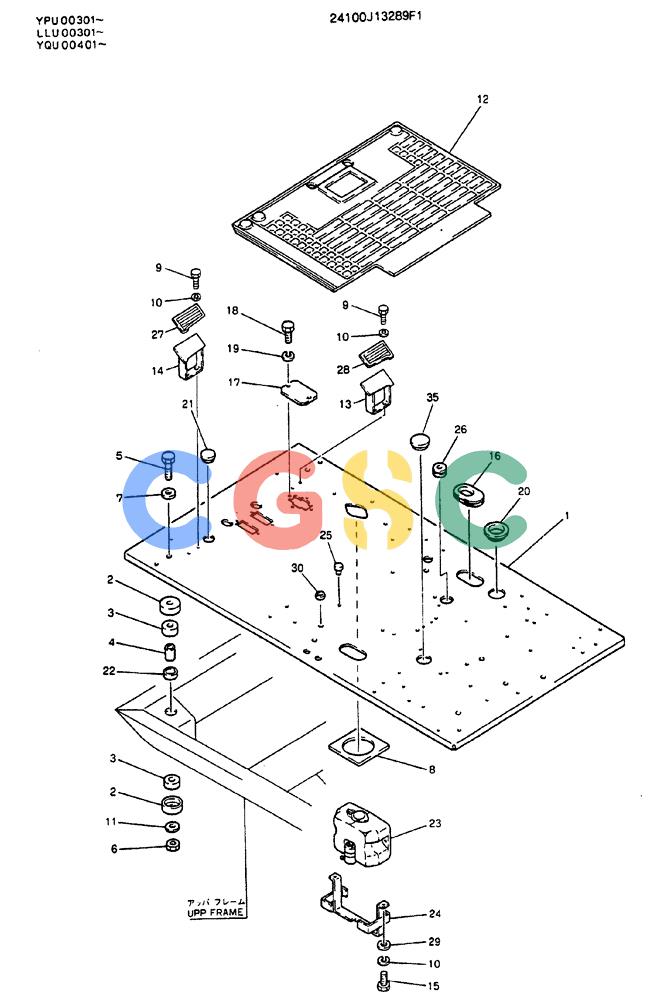 神钢零件查询(MD240C) - EXCAVATOR BTW LLU0301 - LLU0600 (1/80-12/06) (02-003) - PLATE ASSY, FLOOR - 24100J13289F1 Kobelco