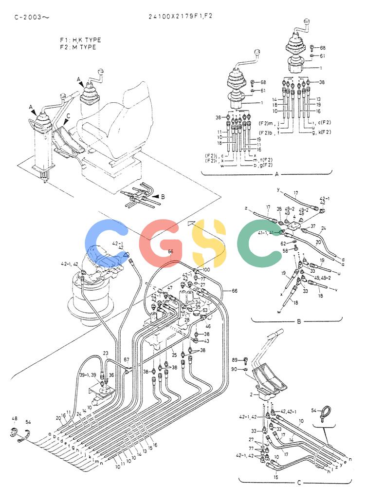 神钢零件查询(K912A) - EXCAVATOR BTW LC-2003 - LC-2016 (1/85-12/03) (03-003[01]) - REMOTE CONTROL ASSY Kobelco