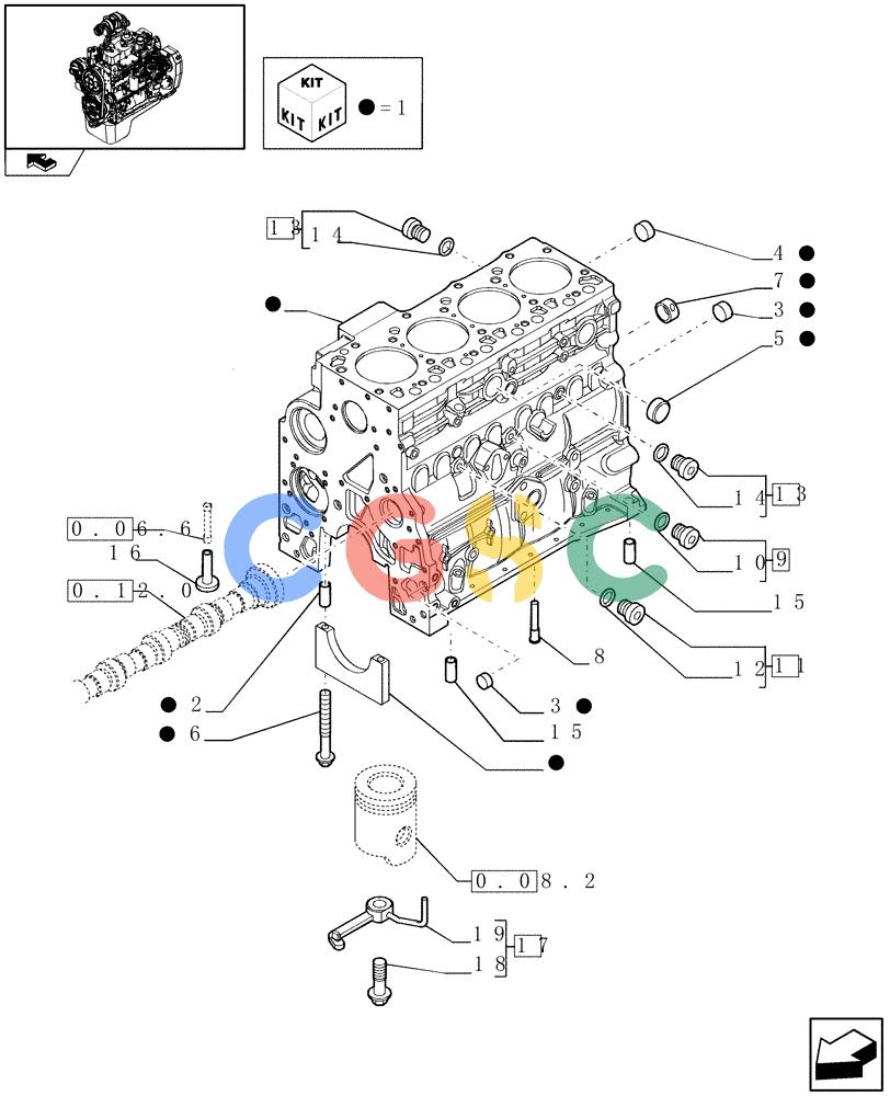 神钢零件查询(F4GE9484A J601) - ENGINE - 504103783 - 920019898 (1/13-) (0.04.0[01]) - CRANKCASE (504051768) Kobelco