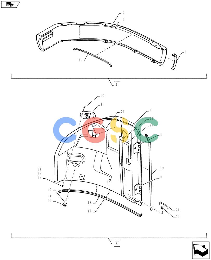 纽荷兰零件查询(E135BSRLC) - CRAWLER EXCAVATOR ASN YH06-08001 (01-069[04]) - GUARD INSTALLATION New Holland Constructuion