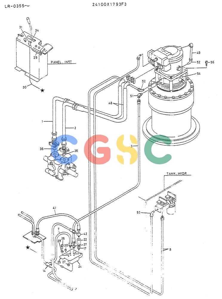 神钢零件查询(K914) - EXCAVATOR ASN LR-0143 (1/79-12/03) (04-008) - BRAKE ASSY (FOR NORTH EUROPE, WRIST CONTROL TYPE) P/N 24100X1793F3 Kobelco