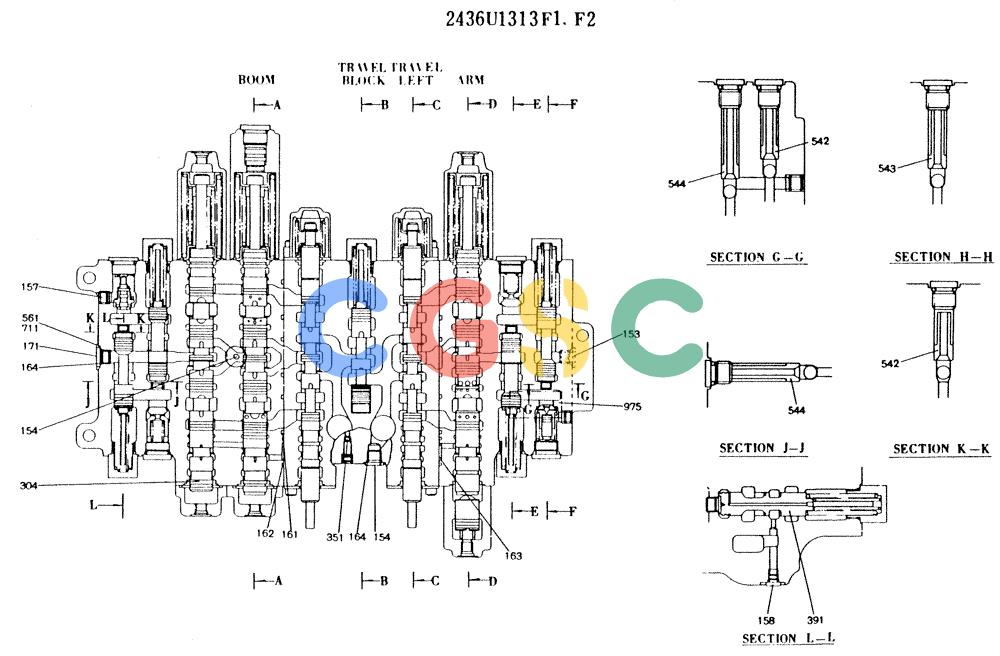 神钢零件查询(K909LC) - MARK II EXCAVATOR ASN LLU-0001 (1/87-12/03) (11-016[02]) - VALVE ASSY, CONTROL Kobelco
