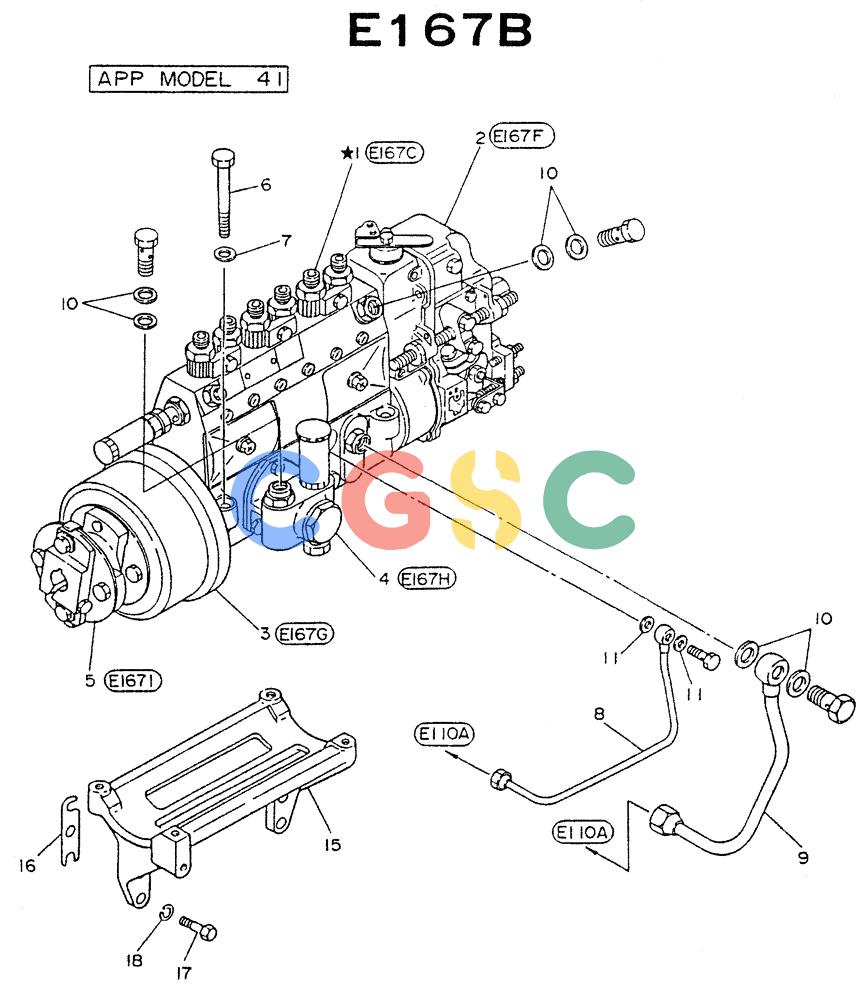 神钢零件查询(NE6(T)04) - NISSAN DIESEL ENGINE (1/86-12/98) (06-005) - PUMP FUEL INJECTION (FITTING PARTS) Kobelco